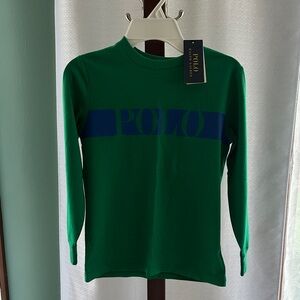Polo by Ralph Lauren Kids Green and Blue Long Sleeve Tee